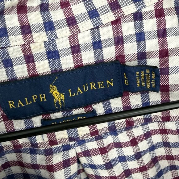 Ralph Lauren Men’s Tattersall Check Shirt Button Down size Large - Picture 3 of 4